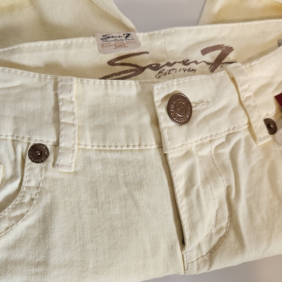 SEVEN7 ROLLED CUFF PALE YELLOW BERMUDA SHORTS - Picture 6 of 11